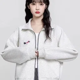 StyleCast x Revolte Women Shirt Collar Long Sleeves Front-Open Sweatshirt-image-28