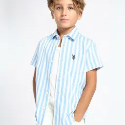 U.S. Polo Assn. Kids Boys Relaxed Striped Casual Shirt-picture-42