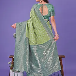 Mitera Woven Design Zari Saree With Blouse Piece image 5