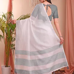 Astita Solid Zari Border Saree image 5