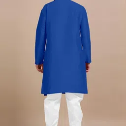 VS MALL Orange Cotton Blend Kurta Sets image 3