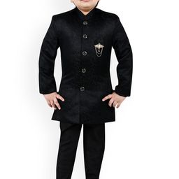 BAESD Boys Woven Design Sherwani Set-image-7