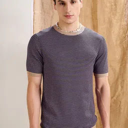 MASCLN SASSAFRAS Men Stripes Loose-Knit T-Shirt-picture-8