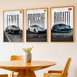 WALLLANE Multicoloured Set of 3 Sports Car Framed Posters-image-23