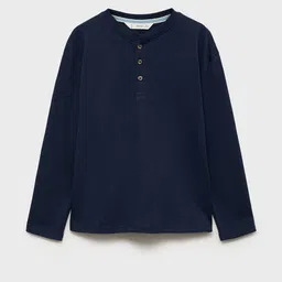Mango Kids Boys Pure Cotton Drop-Shoulder Sleeves T-shirt-picture-55