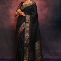 Bhagirath Fashion Woven Design Zari Silk Blend Saree image 2