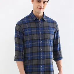 Allen Solly Men Custom Opaque Checked Casual Shirt-picture-31