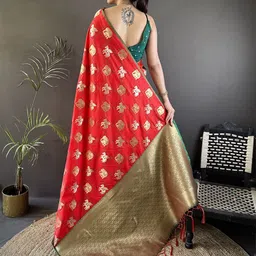Mitera Ethnic Motifs Woven Design Zari Saree image 2