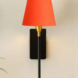 Devansh Orange & Red Textured Metal Frustum Shaped Wall Lamp image 4