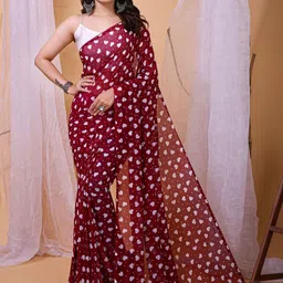 PRISHA FASHION Woven Design Poly Georgette Banarasi Saree image 4