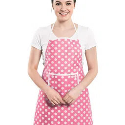 Aura Pink & White Printed Waterproof Apron With Front Pocket-picture-41
