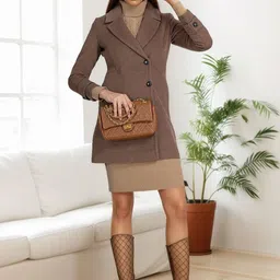 Mast & Harbour Self Design Notched Lapel Single-Breasted Overcoat image 2