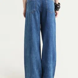 RAREISM Women Jean Wide Leg High-Rise Low Distress Light Fade Jeans image 2