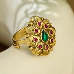 Fabindia Stone-Studded Adjustable Finger Ring-picture-15