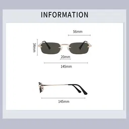 AUGEN Unisex Green Lens & Black Rectangle Sunglasses with image 3