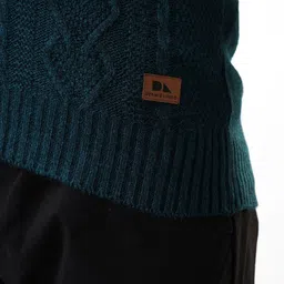 Dennis Lingo Men Cable Knit Hooded Front-Open Sweater image 4