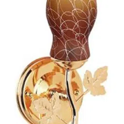 1ST TIME Brown & Gold-Toned Printed Metal Traditional Frustum Shaped Wall Lamp image 3