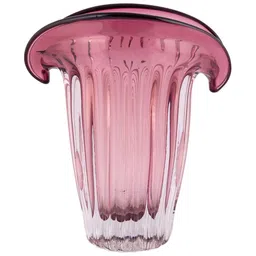 AARVI DECOR STUDIO Pink Textured Glass Flower Vase image 4