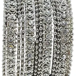 CHRISHAN Set Of 12 Silver Bangle Set-picture-32