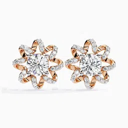 VALANOVA 14Kt Rose Gold Lab Grown Diamond Earrings - 2.95g-picture-14