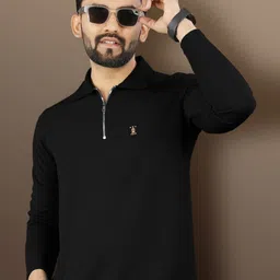 VeBNoR Men Self Design Polo Collar Slim Fit T-shirt-picture-35