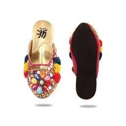 YK Girls Multicolor Embellished Mules-picture-19
