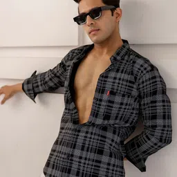 Pjyot by surhi Men Relaxed Tartan Checks Checked Casual Shirt-picture-39