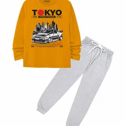 LITWAY Boys Printed Round Neck Pure Cotton Long Sleeves Sweatshirt With Joggers-picture-23