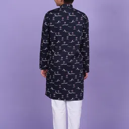 KRAFT INDIA Boys Floral Printed Mandarin Collar With Pyjamas image 2