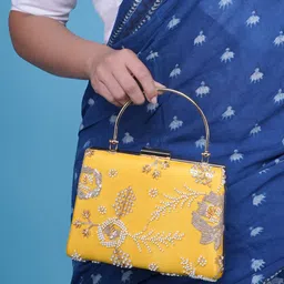 HORRA Women Handcrafted Embellished Box Clutch Purse-picture-41