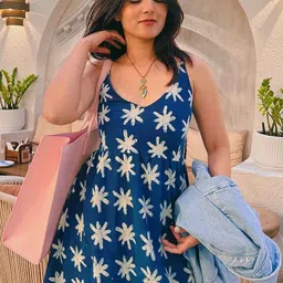 DIVASTRI Floral Print A-Line Midi Dress image 3