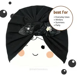 THE LITTLE LOOKERS Kids Soft Hosiery Turban Bow Knot Cap image 2