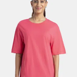 Jockey Super Combed Cotton Solid Oversized T-shirt with Drop Shoulder Styling -A156 image 1