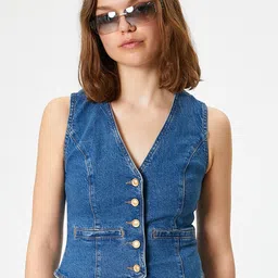 Koton V Neck Sleeveless Waistcoat-picture-34