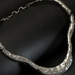 SOHI Silver-Plated The Hammered-Horn Collar Necklace-picture-36