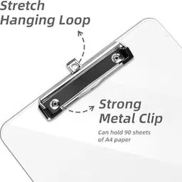 coolzone A4 Size Transparent Clipboard with Pad | See-Through Writing Board for Tracing image 4