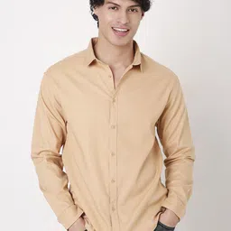 Blnk Men Relaxed Fit Solid Spread Collar Cotton Casual Shirt-picture-39