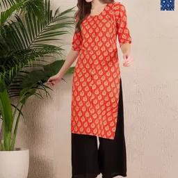 arangya Women Ethnic Motifs Printed Indie Prints Crepe Kurta-picture-19