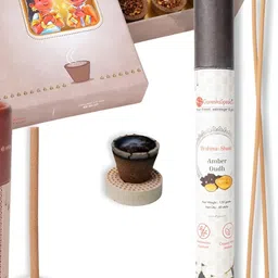 GaneshaSpeaks 95-Pcs Brown Loban Dhoop Cup & Sandalwood Dhoop Stick, Incense Stick-image-62