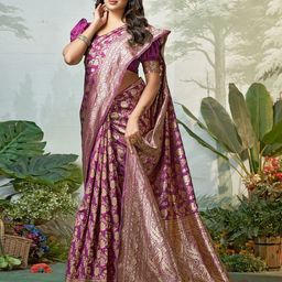 DIVASTRI Woven Design Zari Pure Silk Banarasi Saree-picture-7