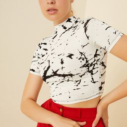 TANDUL Floral Print Short Sleeves High Neck Top-picture-27