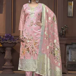 Maroosh Embellished Organza Unstitched Dress Material-picture-15