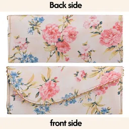 Kuber Industries Set of 4 Floral Printed Silk Shagun Envelopes image 3