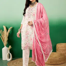 SHADOW & SAINING Embellished Semi-Stitched Dress Material-picture-28