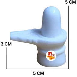 DARIDRA BHANJAN White 2 Pieces Shivling and Nandi Statue Marble Religious Idol Showpiece image 5