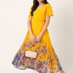 DressBerry WomenFloral Print Georgette A-Line Maxi Dress-picture-35