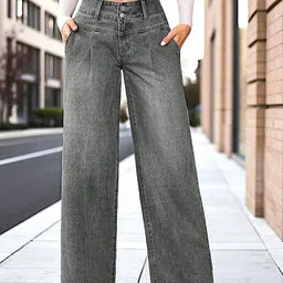 DressBerry Women Comfort Straight Fit High-Rise Light Fade Acid Wash Stretchable Jeans-picture-33