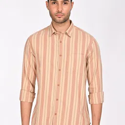 Indian Terrain Men Classic Slim Fit Opaque Striped Casual Shirt-image-20