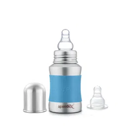 Speedex Blue & Silver-Toned Single Stainless Steel Solid Water Bottle-image-85