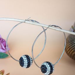 KPOP Rhodium Plated Cubic Zirconia Contemporary Hoop Earrings-picture-42